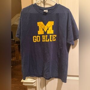 Michigan Wolverines Go Blue New Agenda Blue Tee with Yellow Accent